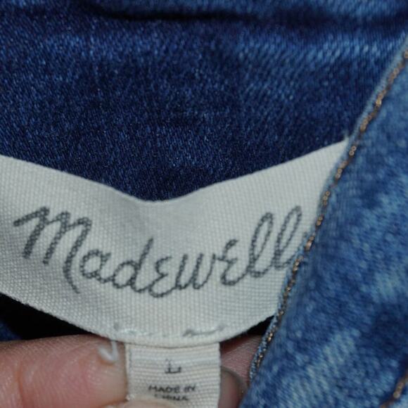 Madewell Denim Overalls Light Wash Distressed Size L Women’s Adjustable Straps - Picture 7 of 7